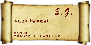 Sajgó Gyöngyi névjegykártya