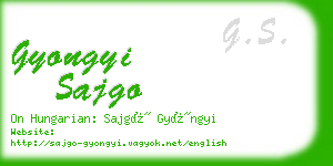 gyongyi sajgo business card